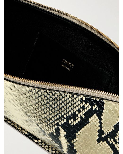 Khaite Metallic Lori Schultertasche Aus Leder Mit Schlangeneffekt