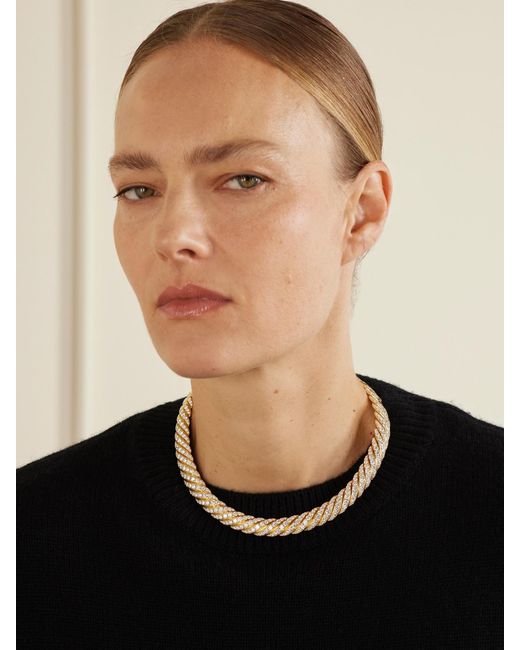 David Yurman Natural Sculpted Cable 18-Karat Diamond Necklace