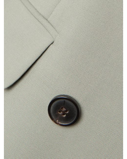 Dries Van Noten Gray Doppelreihiger Blazer Aus Twill Aus Einer Woll-Mohairmischung