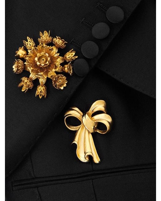 Dolce & Gabbana Black Verkürzter Blazer Aus Satin Aus Einer Woll-Seidenmischung Mit Verzierungen