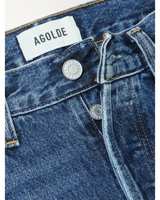 Agolde Blue Arc Long High-Rise Wide-Leg Jeans