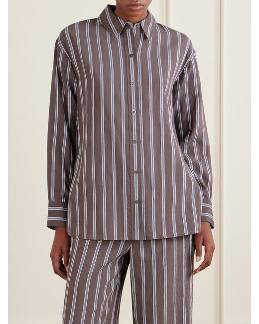 Veronica Beard Purple Lloyd Striped Woven Shirt