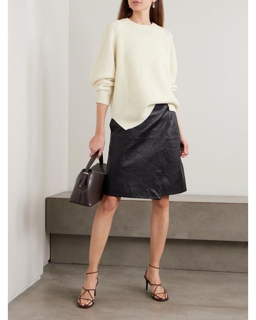 Loulou de Saison Natural Dakota Ribbed Cashmere Sweater