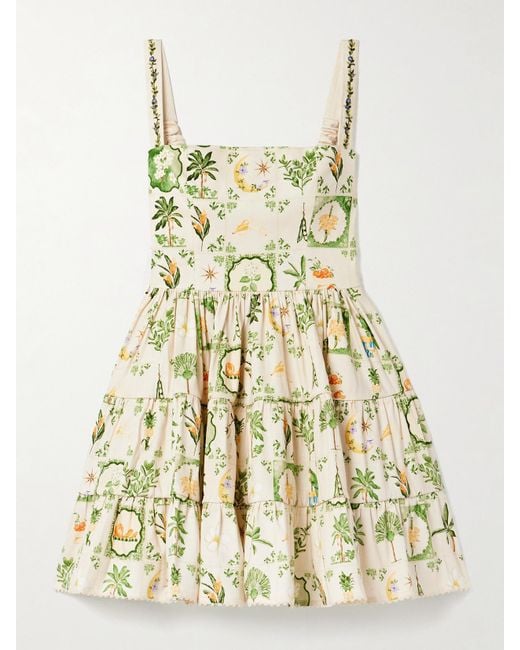 Mini-Robe En Coton Mélangé Imprimé Lima Agua Bendita en coloris Metallic