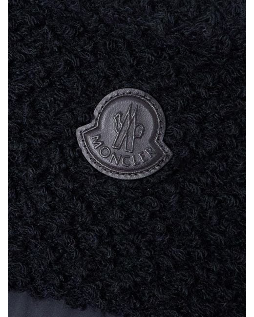 Moncler Blue Fallavier Daunenweste Aus Gestepptem Shell Und Woll-Bouclé Mit Applikation
