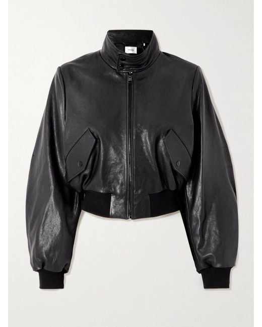 FRAME Black The Harrington Leather Jacket