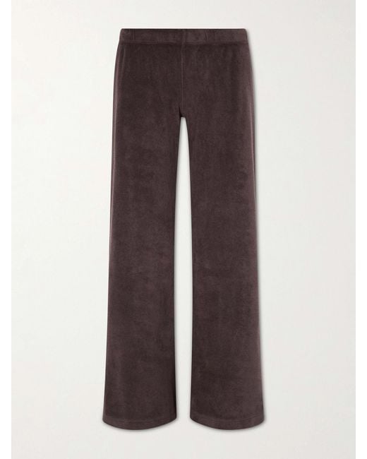 Suzie Kondi Brown Lito Cotton-Blend Terry Wide-Leg Pants