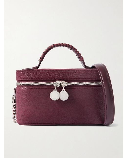 Stella McCartney Purple Falabella Chain-Embellished Brushed Shoulder Bag