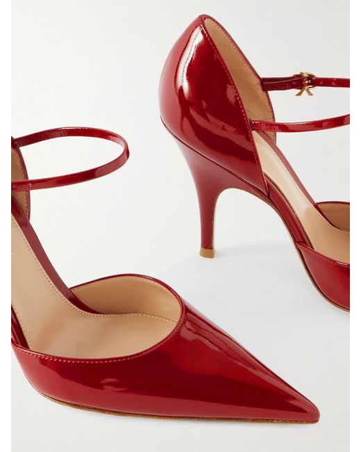 Gianvito Rossi Red Nuit 95 Patent-Leather Pumps