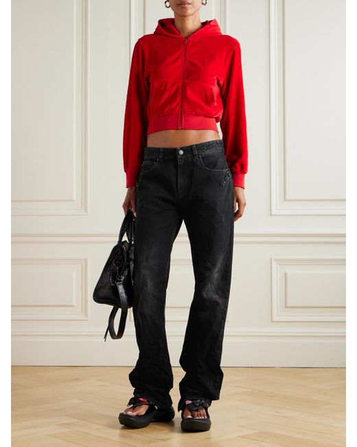 Balenciaga Black City Studded Low-Rise Straight-Leg Jeans