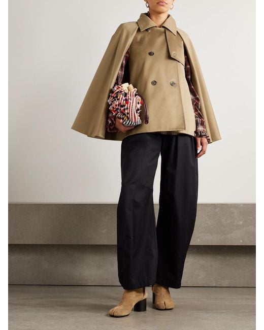Loewe Natural Double-Breasted Cape-Effect Organic Cotton-Gabardine Jacket