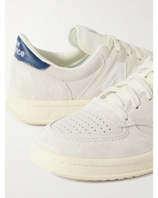 New Balance Natural T500 Leather-Trimmed Suede And Nubuck Sneakers