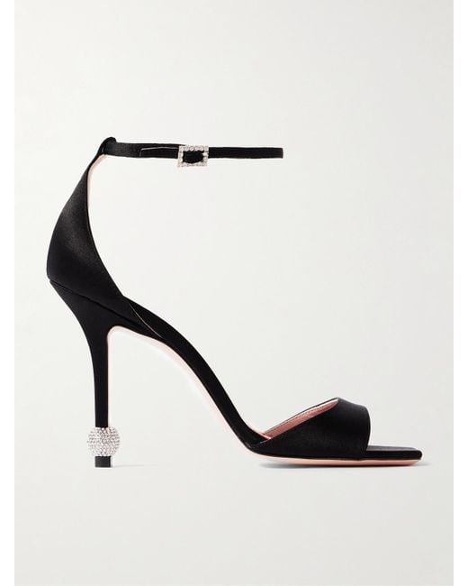 Roger Vivier White Marlene 100 Crystal-Embellished Satin Sandals