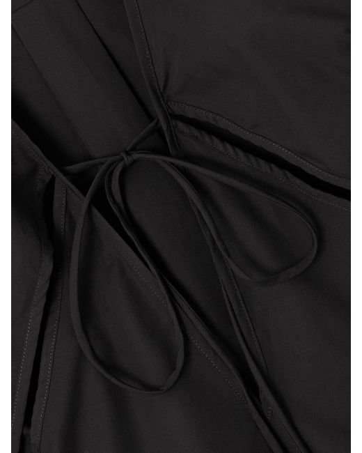 Christopher Esber Black Triqueta Tie-Detailed Cutout Cotton-Poplin Blouse