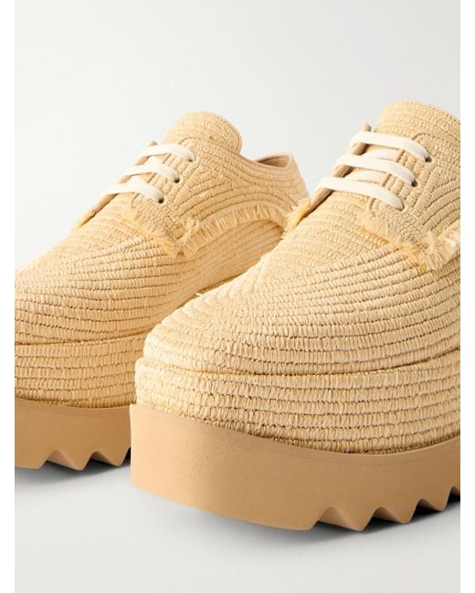 Stella McCartney Natural Elyse Woven Raffia Platform Brogues