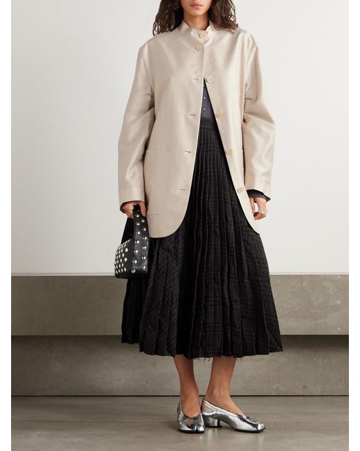 Our Legacy Natural Emporio Armani Pomposo Oversized Tencel Lyocell And Silk-Blend Coat