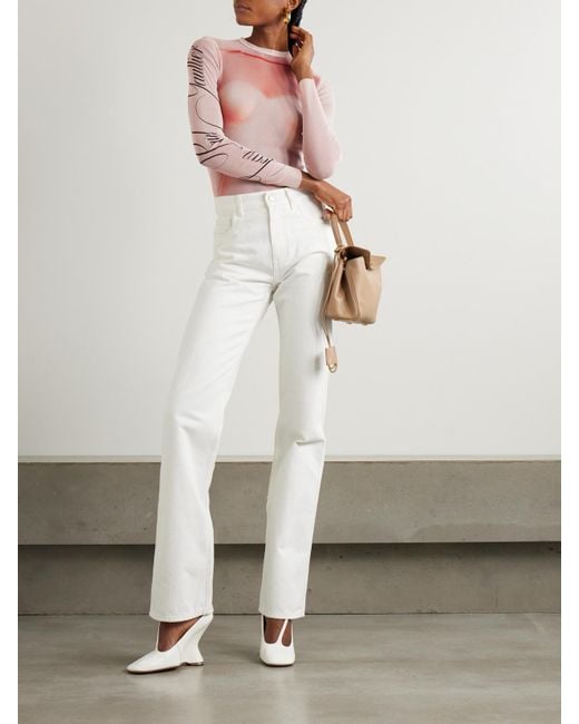 Jean Paul Gaultier Pink Oberteil Aus Mesh Mit Trompe-L'Œil-Print