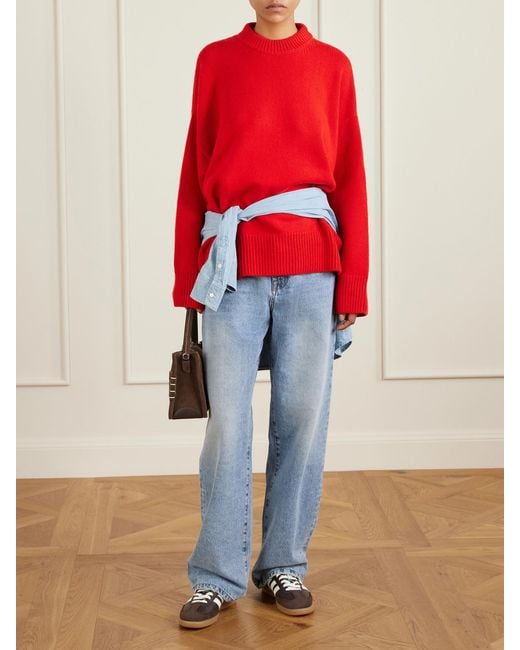 The Elder Statesman Red Pali Cashmere Sweater