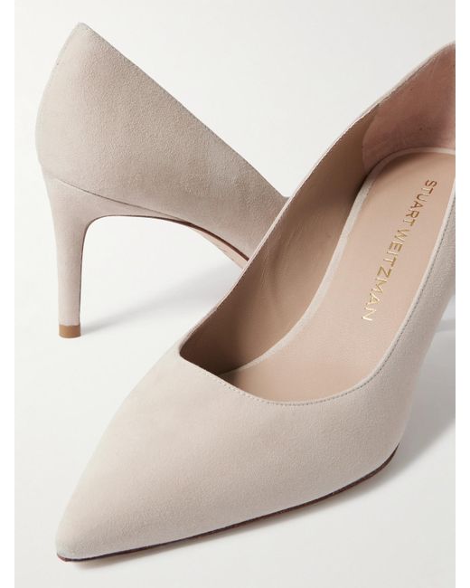 Stuart Weitzman Natural Stuart Pumps Aus Veloursleder