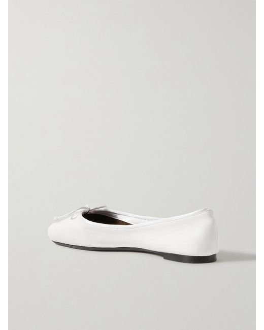 Khaite White Charlotte Leather Ballet Flats