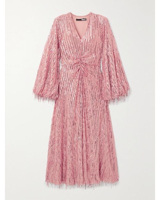 ROTATE BIRGER CHRISTENSEN Pink Maxikleid Mit Pailletten