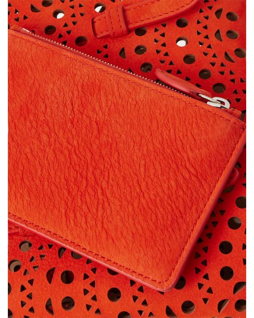 Alaïa Red Mina 20 Laser-Cut Leather Tote