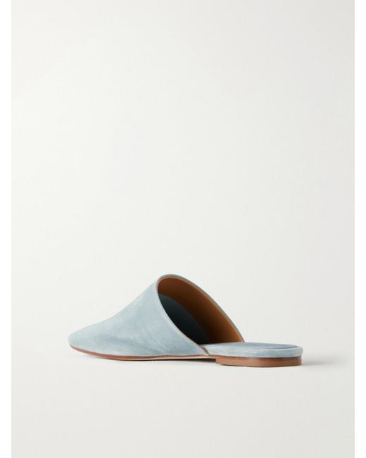 Aeyde White Rega Suede Slides