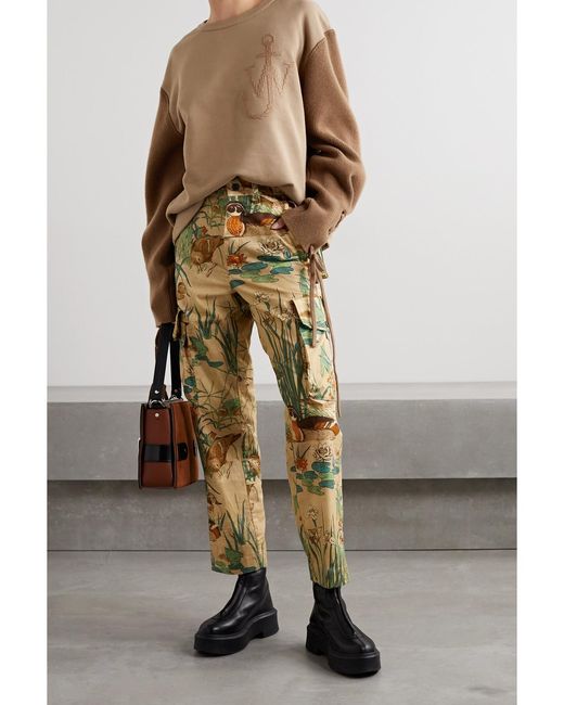 Moncler Genius Brown 1 Jw Anderson Two-Tone Embroidered Cotton-Jersey And Wool Top