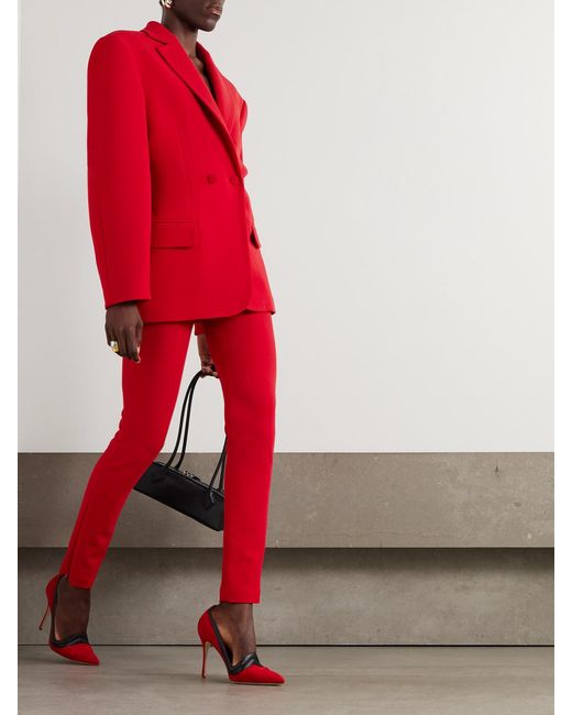 Magda Butrym Red Stretch-Wool Skinny Pants