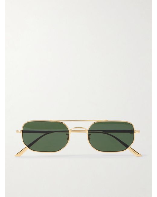 Oliver Peoples Green Khaite 1989C Aviator-Style-Tone Sunglasses