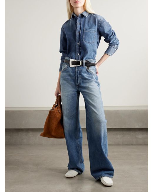 Citizens of Humanity Blue Argent Ayla Baggy Hoch Sitzende Jeans Mit Weitem Bein