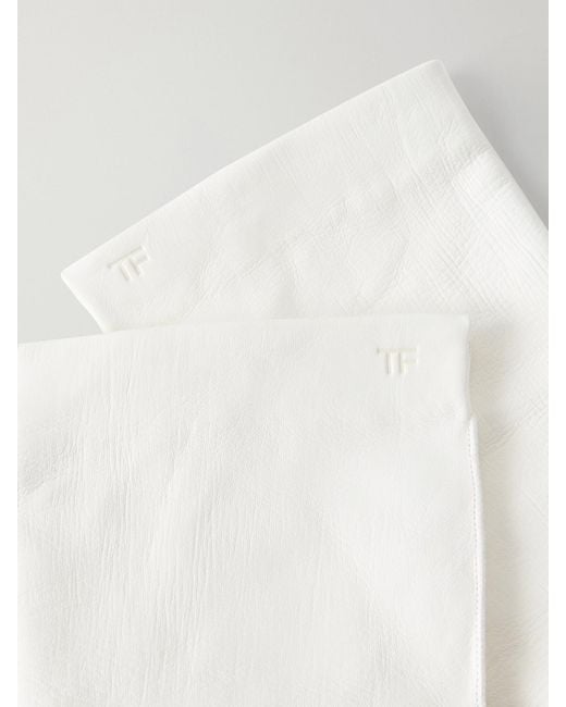 Tom Ford White Leather Gloves