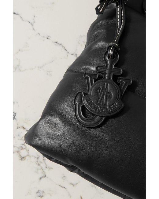 Moncler Genius Black 1 Jw Anderson Quilted Padded Shell And Leather Tote