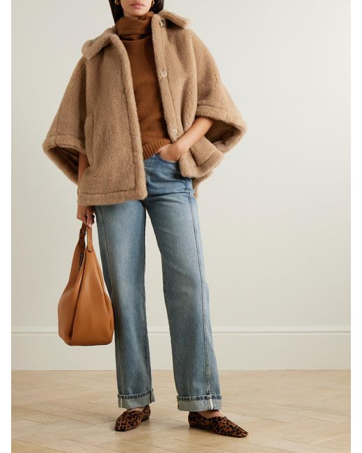 Max Mara Natural Tenebre Oversized Alpaca, Cashmere And Silk-Blend Cape