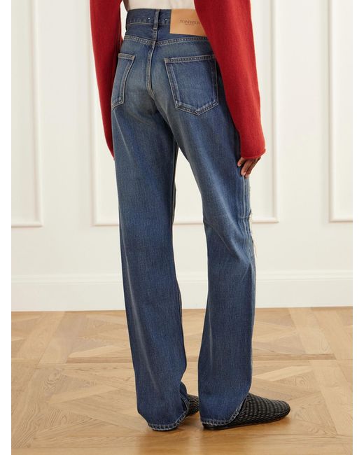 J.W. Anderson Blue Distressed Mid-Rise Straight-Leg Jeans
