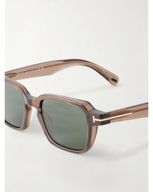 Tom Ford Green Ezra-02 Square-Frame Acetate Sunglasses