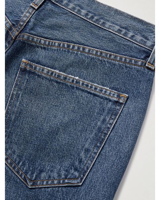 Agolde Blue Low Curve Mid-Rise Wide-Leg Jeans