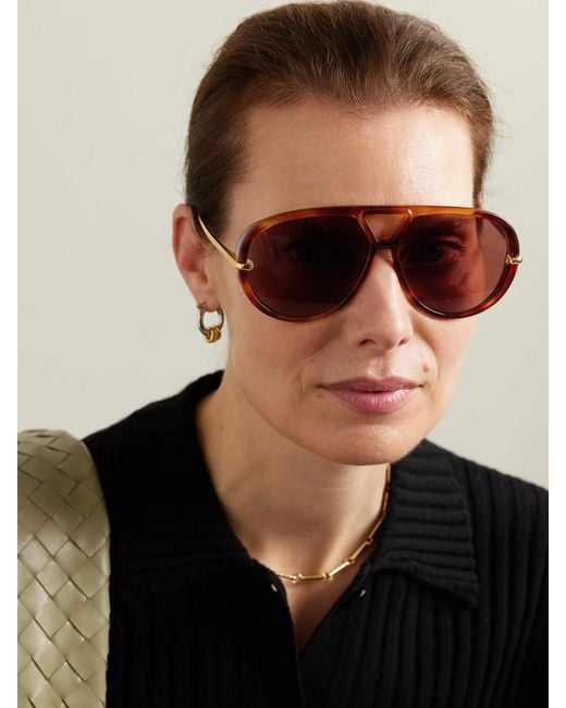 Bottega Veneta Pink Drop Oversized Aviator-Style Recycled-Acetate And-Tone Sunglasses
