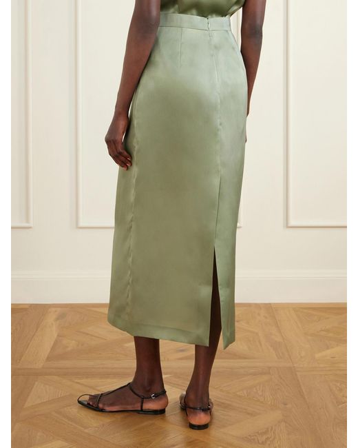 Heirlome Green Irene Silk-Organza Maxi Skirt