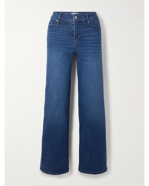 Jean Droit Taille Mi-Haute Le Slim Palazzo FRAME en coloris Blue