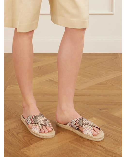 Missoni Natural Harlow Striped Woven Espadrilles