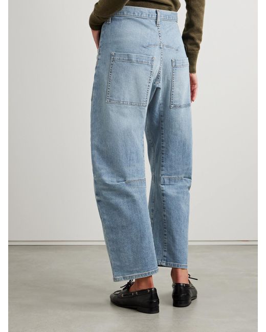 Nili Lotan Blue Shon High-Rise Tapered Jeans