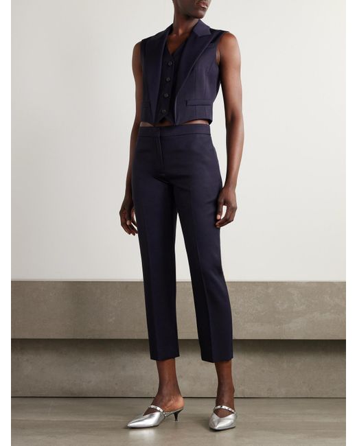 Alexander McQueen Blue Weste Aus Grain De Poudre Aus Wolle
