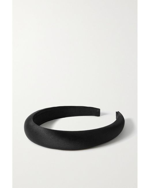 Jennifer Behr Black Net Sustain Tori Silk-Satin Headband