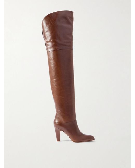 Chloé Brown Eve Overknees Aus Leder