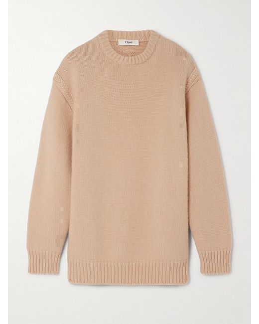 Chloé Natural Cotton And Cashmere-Blend Sweater