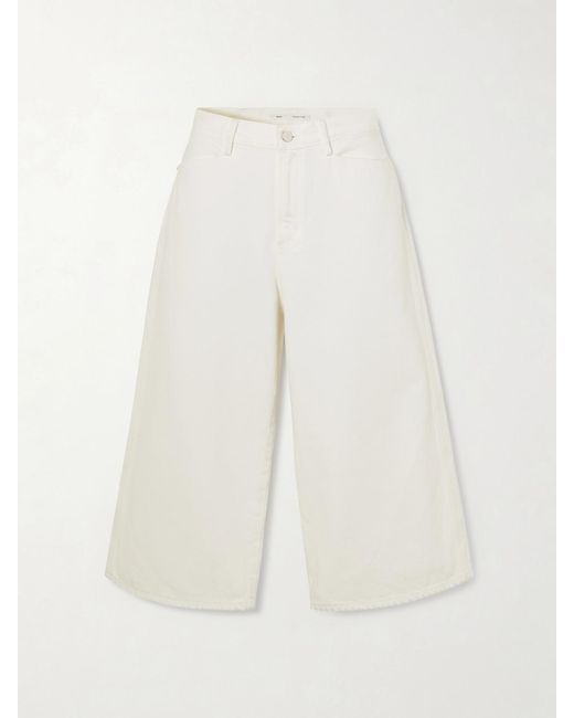 Agolde White Maria Mcmanus Skater Wide-Leg Denim Shorts