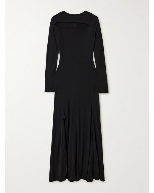 Victoria Beckham Black Cutout Stretch-Jersey Maxi Dress