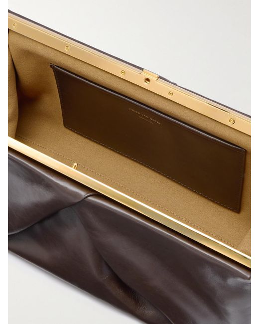 Dries Van Noten Brown Clutch Aus Leder