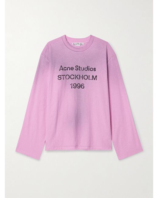 Acne Pink Cotton And Hemp-Blend Jersey Sweater